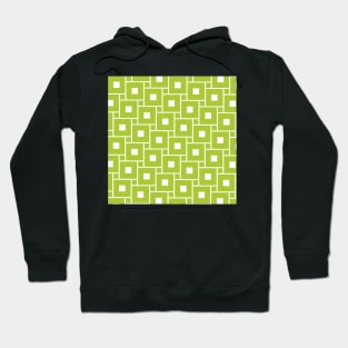 Olive green square shaped pattern Hoodie